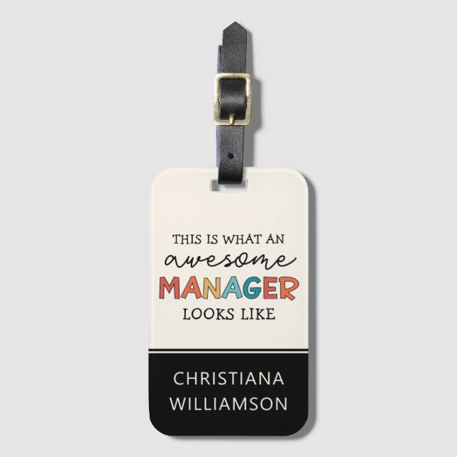 Personalisierter Retro-Phantastischer Manager Funn Gepäckanhänger (Vorderseite Vertikal)