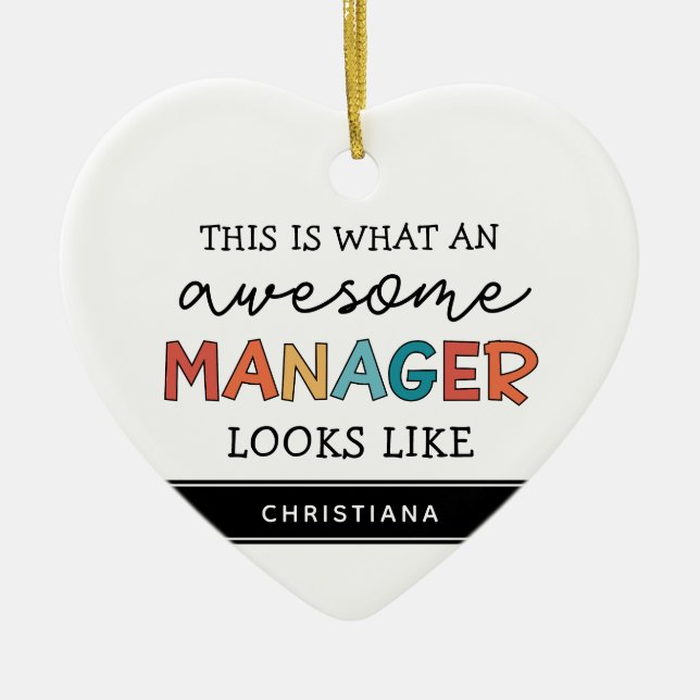 Personalisierter Retro-Phantastischer Manager Funn Keramik Ornament (Vorne)