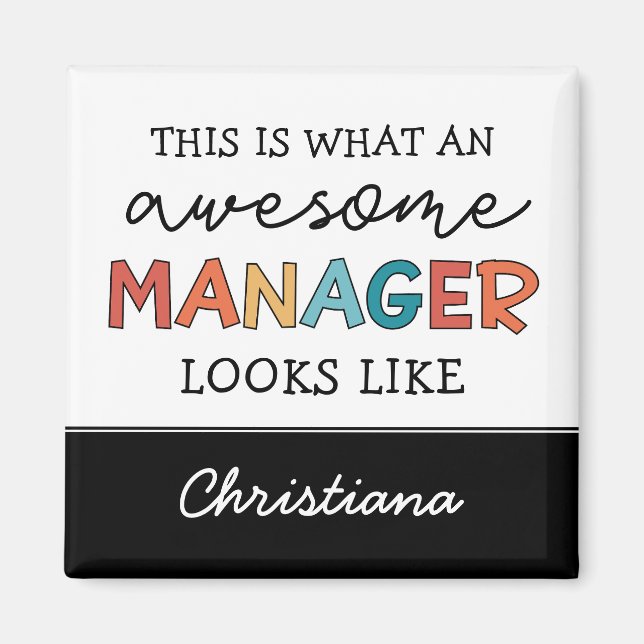 Personalisierter Retro-Phantastischer Manager Funn Magnet (Vorne)