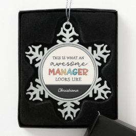 Personalisierter Retro-Phantastischer Manager Funn Schneeflocken Zinn-Ornament