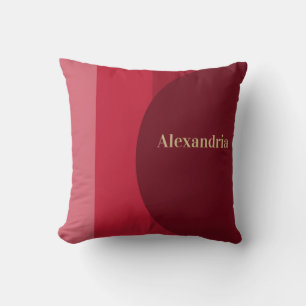 Personalisierter Retro Roter Bordeaux Streifen Kissen