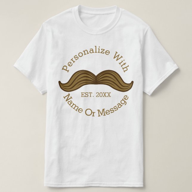 PERSONALISIERTER Retro Schnurrbart T-Shirt (Design vorne)
