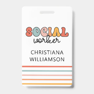 Personalisierter Retro-Sozialarbeiter Ausweis