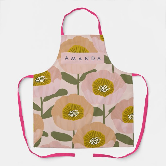 Personalisierter Retro-Stil mit Pfirsich- und Rosa Schürze (Vorderseite)