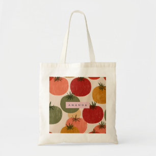Personalisierter Retro-Tomaten-Gartenstil Tragetasche