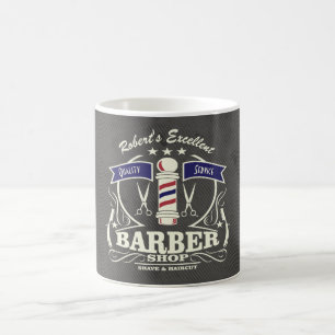Personalisierter Retro Vintage Friseur Stylist Gra Kaffeetasse