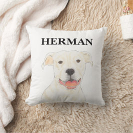 Personalisierter Reversible White Pitbull Staffy D Kissen