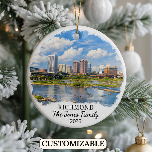Personalisierter Richmond-Schmuck, Benutzerdefinie Keramik Ornament
