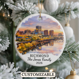 Personalisierter Richmond-Schmuck, Benutzerdefinie Keramik Ornament