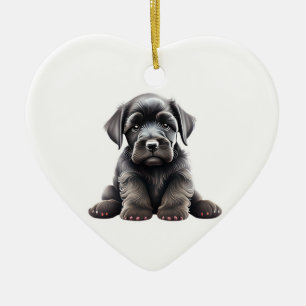 Personalisierter Riesenschnauzer-Welpe Keramik Ornament