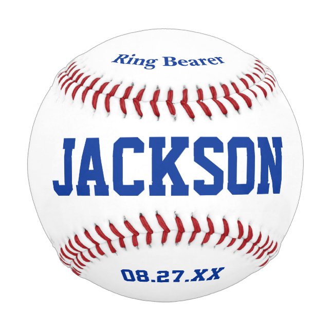 Personalisierter Ring Bearer Vorschlag Ring Bear G Baseball (Vorderseite)