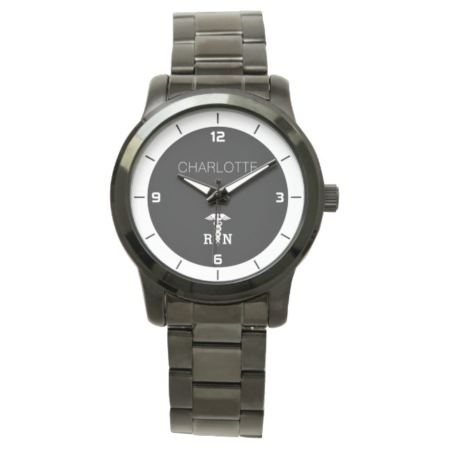 Personalisierter RN-Abschluss für medizinisches Sy Armbanduhr (Vorderseite)