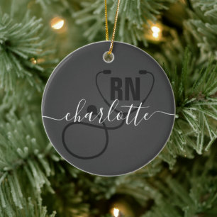 Personalisierter RN-Abschluss Keramik Ornament