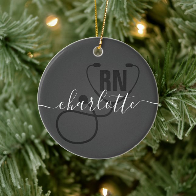 Personalisierter RN-Abschluss Keramik Ornament (Baum)