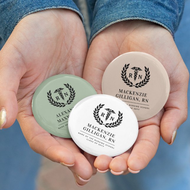 Personalisierter RN Nursing School Abschluss Elega Button (Von Creator hochgeladen)