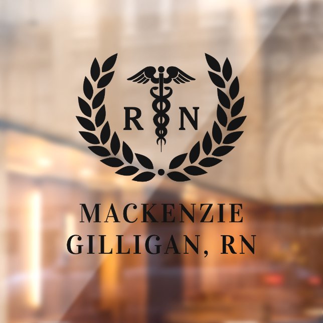 Personalisierter RN Nursing School Abschluss Elega Fensteraufkleber (Blatt 2)