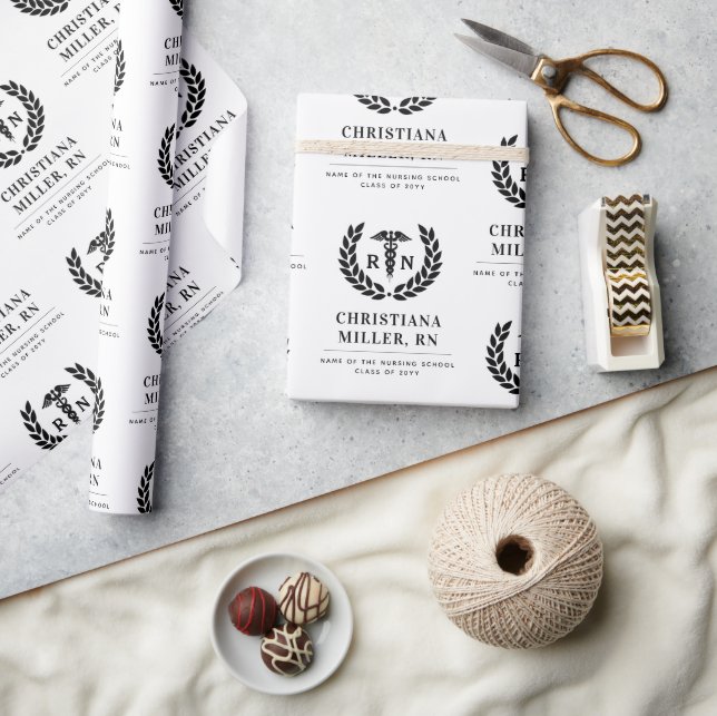Personalisierter RN Nursing School Abschluss Elega Geschenkpapier (Kunsthandwerk)