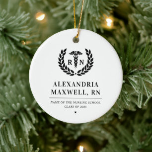 Personalisierter RN Nursing School Abschluss Elega Keramik Ornament