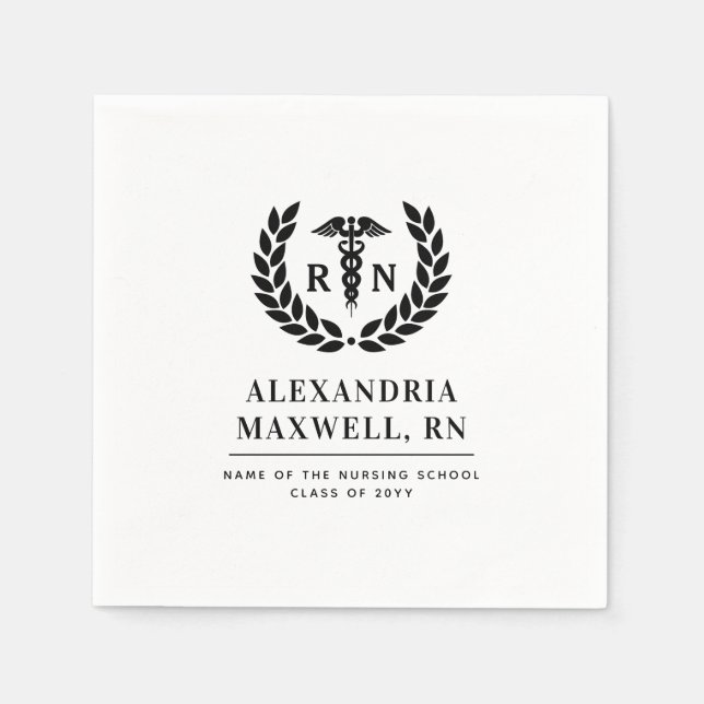 Personalisierter RN Nursing School Abschluss Elega Serviette (Vorderseite)