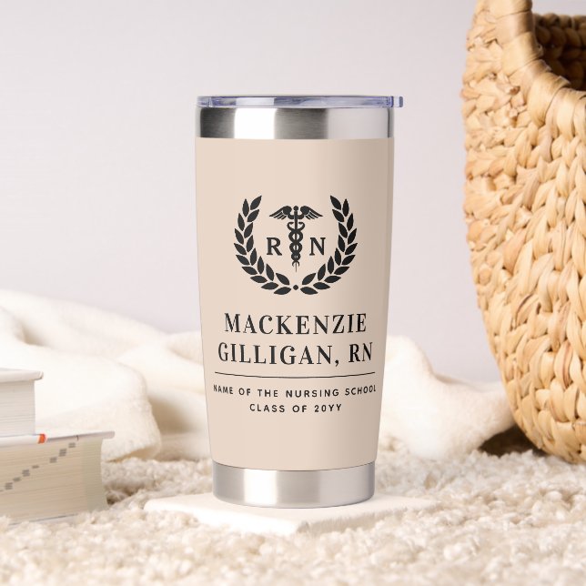 Personalisierter RN Nursing School Abschluss Elega Thermobecher (Wohnzimmer)