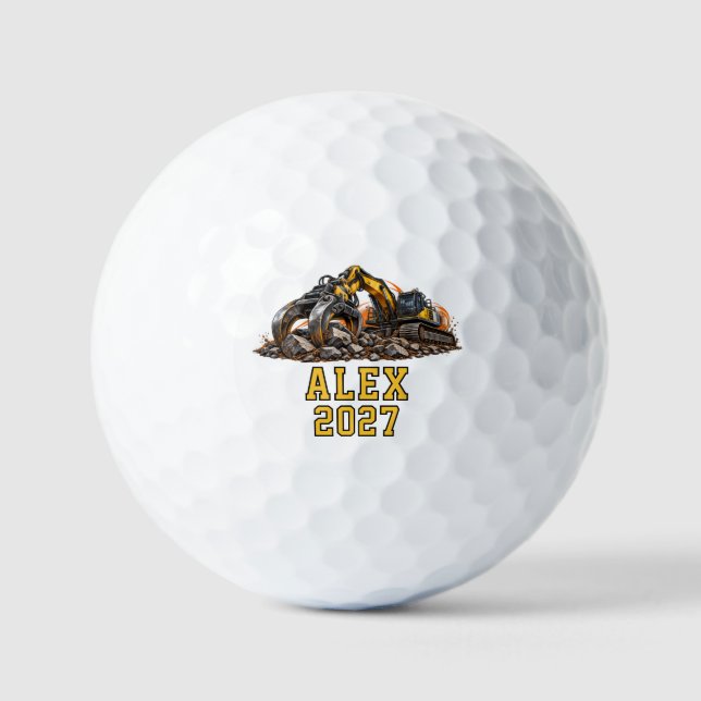 Personalisierter Robuster Greifer Bagger Golfball (Vorderseite)