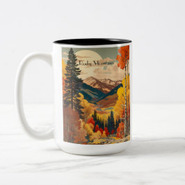 Personalisierter Rocky Mountains-Camping-Becher Zweifarbige Tasse