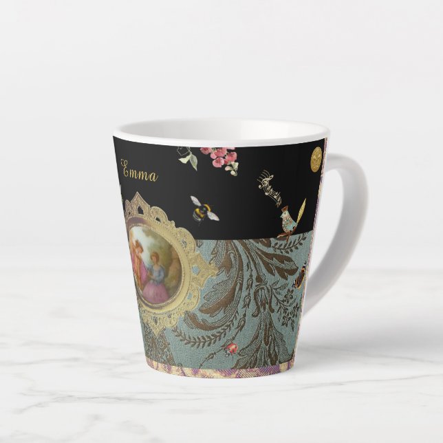 Personalisierter Rokoko-Lattentasse Milchtasse (Rechte Ecke)