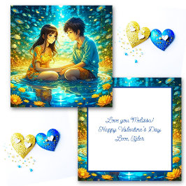 Personalisierter romantischer Anime-Veilental Vale Karte