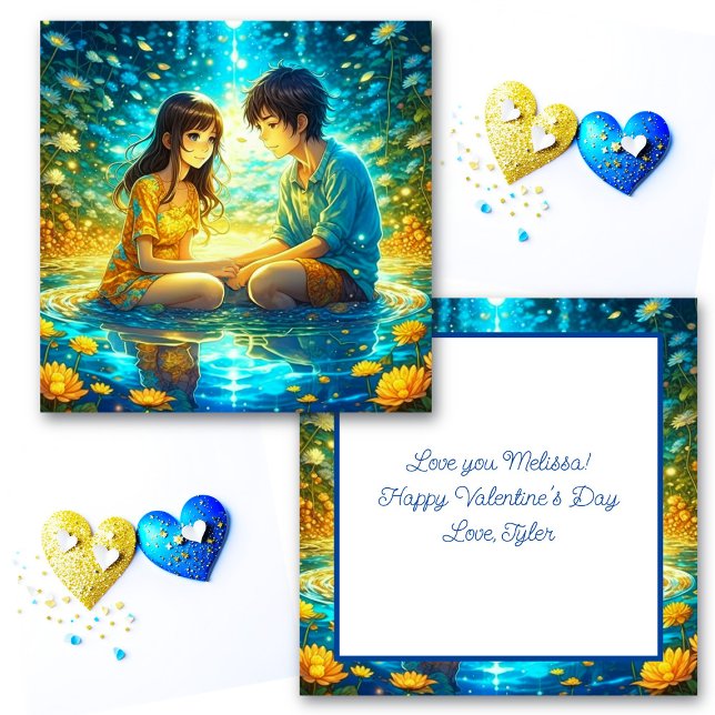Personalisierter romantischer Anime-Veilental Vale Karte (Von Creator hochgeladen)