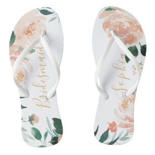 Personalisierter romantischer Garten Blumenmädchen Flip Flops