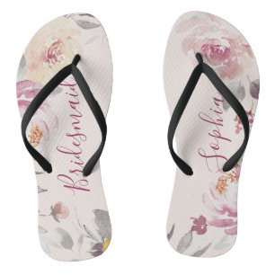 Personalisierter romantischer Garten Blumenmädchen Flip Flops