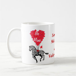 Personalisierter romantischer Zebra-Valentinstag Tasse
