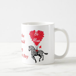 Personalisierter romantischer Zebra-Valentinstag Tasse