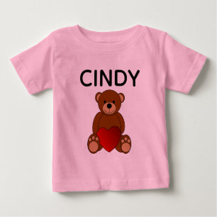 PERSONALISIERTER ROSA BABY-TEDDYBÄR BABY T-SHIRT