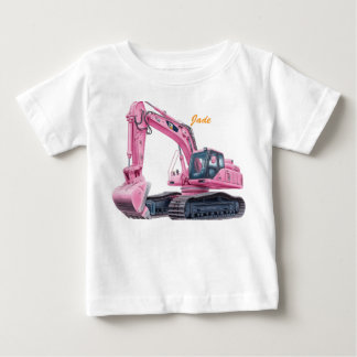 Personalisierter rosa Baggerbagger T - Shirt