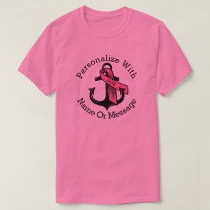 PERSONALISIERTER rosa Band-Anker T-Shirt