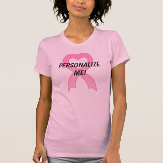 Personalisierter rosa Band-Herz-T - Shirt-T - T-Shirt