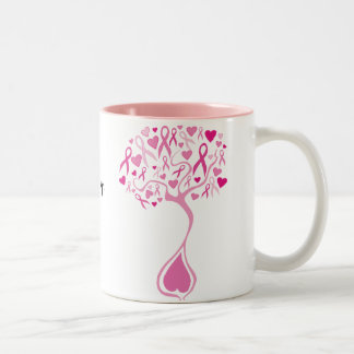 Personalisierter rosa Baum der Zweifarbige Tasse