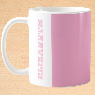 Personalisierter rosa Blockname Kaffeetasse