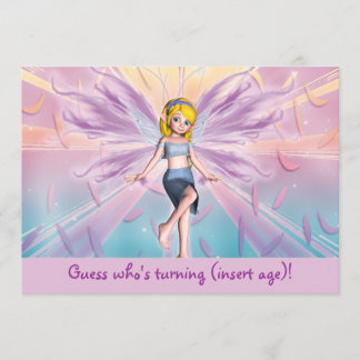 Personalisierter rosa Blonde Geburtstag Einladung
