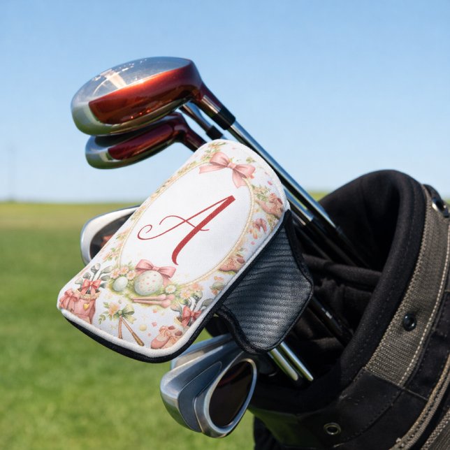 Personalisierter rosa Bogen Golf Monogramm Headcover (Von Creator hochgeladen)