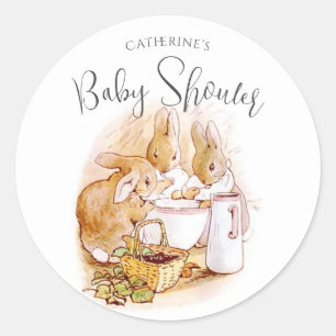 Personalisierter Rosa Bunny Hase Runder Aufkleber