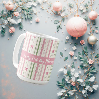 Personalisierter Rosa Coquette-Feiertagsära Kaffeetasse