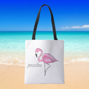 Personalisierter Rosa Flamingo Preppy Tropisch