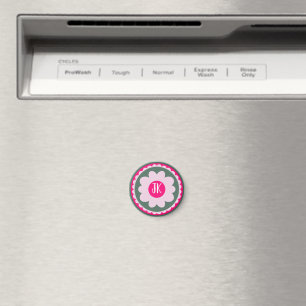 Personalisierter rosa floraler Magnet