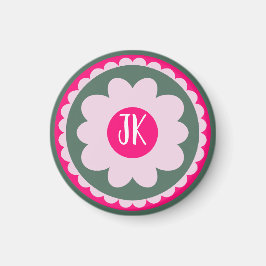 Personalisierter rosa floraler Magnet