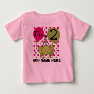 Personalisierter rosa Frosch-2. Geburtstags-T - Baby T-shirt