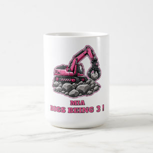 Personalisierter Rosa Greifer Bagger Kaffeetasse