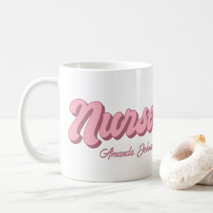 Personalisierter rosa Krankenpfleger-Becher Kaffeetasse