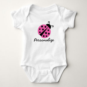 Personalisierter rosa Ladybug-Strampler für Kleink Baby Strampler